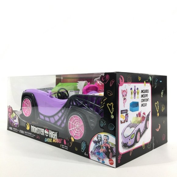 Monster High Toy Car Ghoul Mobile With Pet & Accessories Purple Convertible - Picture 4 of 16
